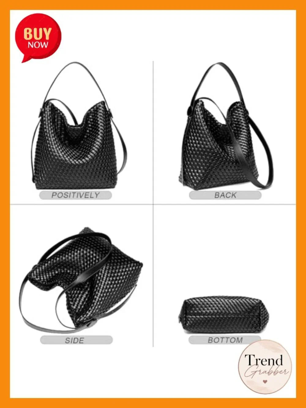Large Woven Tote Bag Vegan Leather Shoulder Bag Fashion Travel Shopper Top